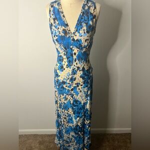 Jigsaw Blue and Cream Maxi Dress